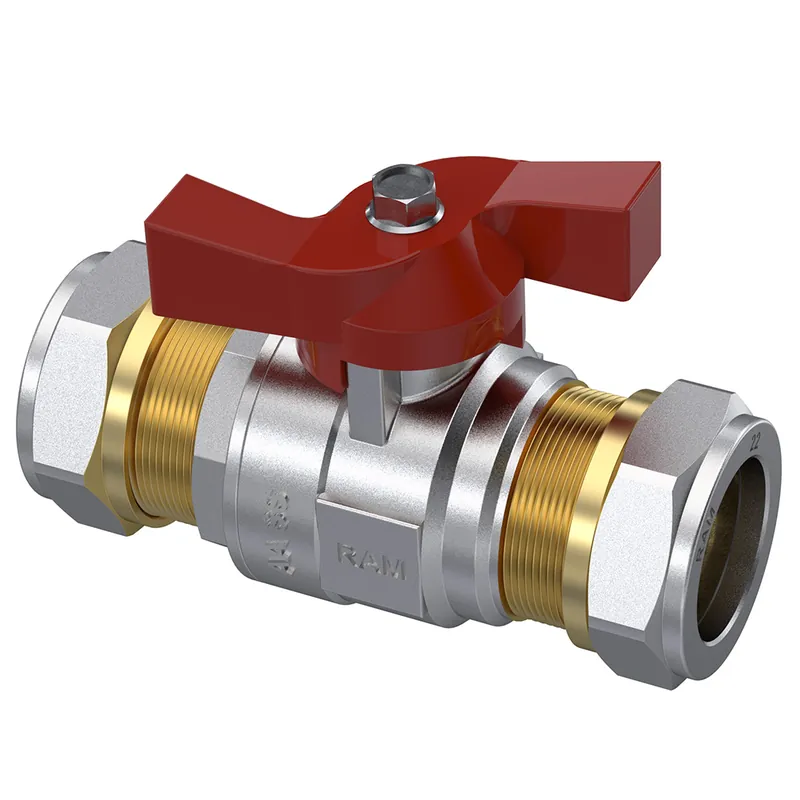 Favoriet Raminex kogelkraan recht, DN20 knelring x DN20 knelring, messing, klasse PN10, bediening handgreep 282620