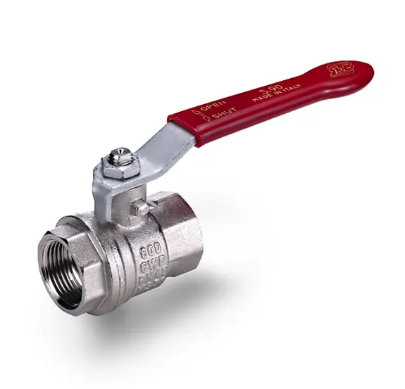 Raminex kogelkraan s.90, 3/4" x 3/4", 2x binnendraad, DN20, PN40, messing vernikkeld, Geomet hendel rode hoes 279003 Rechtstreeks Van De Fabrikant