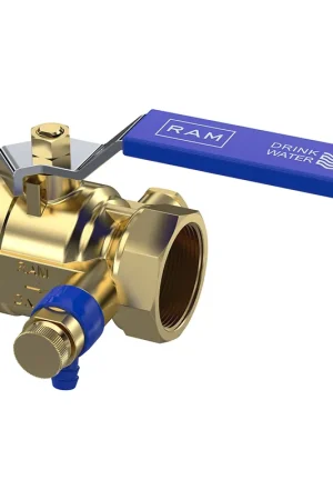 Beste Prijs Raminex kogelkraan, recht, DN25 binnendraad x DN25 binnendraad, messing, klasse PN10, bediening handgreep 282411