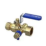 Raminex RAM kogelkraan m. aftapgelegenheid knelxwartel 22x3/4" dn15 kiwa hendel blauw 282954 Korting