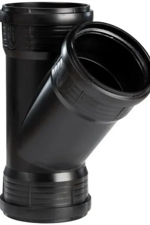 Direct Verzonden Pipelife PP Master t-stuk 90x90 45gr 3xm zwart