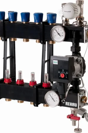 Uitverkoop Rehau 3001 ESP vloerverwarming verdeler kunststof 3/4" 5 groepen 13756511001