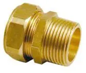 Solar Knelfitting, messing, rechte koppeling puntstuk 22mm x 1" (knel x buitendraad) Veilige Betaling