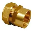 Koopje Solar Knelfitting, messing, rechte koppeling schroefbus 22mm x 3/4" (knel x binnendraad)
