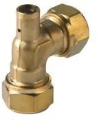 Aanbieding Solar Knelfitting, messing, knie koppeling 90gr met ontluchting, 22 x 22mm (knel x knel)