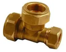 Solar Knelfitting, messing, T-koppeling 22x22x15mm knel (knel x knel x knel) Nieuw