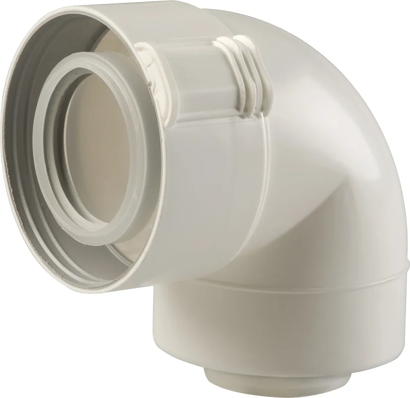 Ubbink UbiFit bocht 87° klemband concentrisch PP/KS 80/125 wit 0229520 Voordeelprijs