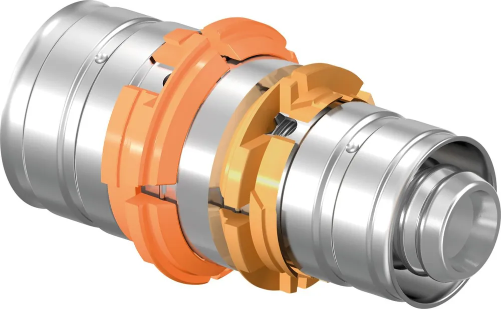 Uponor Press koppeling verlopend 20-18mm persmof messing/vertind 1015185 Gratis Retour