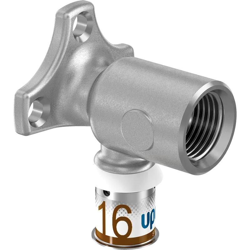 Korting Uponor S-Press Plus Aqua pers muurplaat met lange flens 20mmx1/2" Binnendraad 1070645