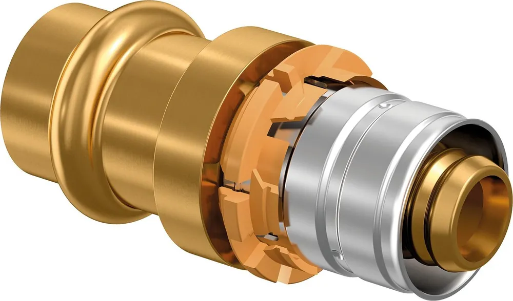 Uponor S-Press overgangskoppeling edelstaal/koper m. perscontour V 32x28Cu-S ST 1090681 Gratis Retour