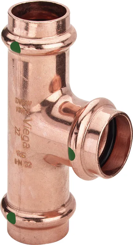 Viega Profipress T-stuk, 35mm x 15mm x 35mm koper (pers x pers x pers) 324865 Beperkte Voorraad