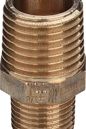 Beperkte Voorraad Viega rechte koppeling, borstnippel 3/4" x 1/2" brons (buitendraad x buitendraad)