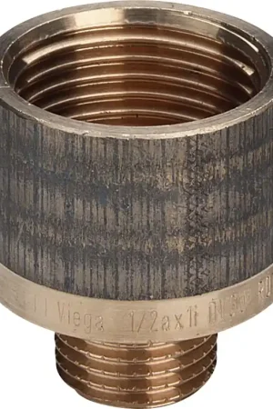 Actieprijs Viega rechte koppeling, neusstuk 1/2" x 3/8" brons (binnendraad x buitendraad)