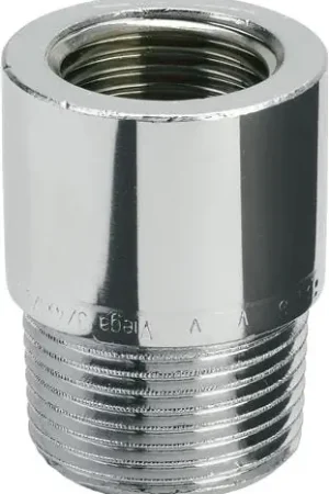 Beperkte Voorraad Viega rechte koppeling, neusstuk 1/2" x 3/8" brons verchroomd (binnendraad x buitendraad)