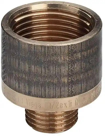 Aanbieding Viega rechte koppeling, neusstuk 3/4" x 1/2" brons verchroomd (binnendraad x buitendraad), verchroomd