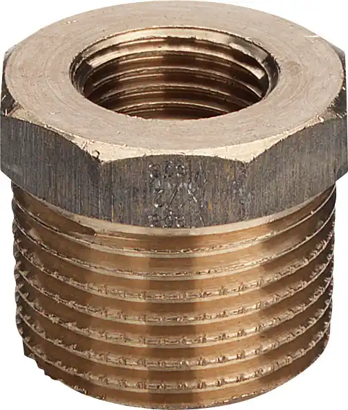 Op = Op Viega rechte koppeling, verloopring 1 1/2" x 1 1/4" brons (buitendraad x binnendraad)