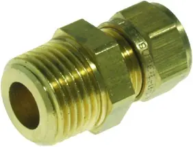 Seizoensaanbieding VSH Knelfitting, messing DZR, rechte koppeling, puntstuk 12mm x 1/2" (knel x buitendraad)