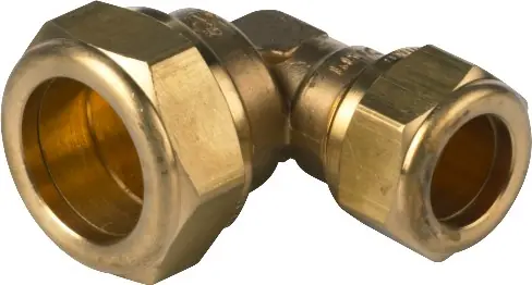 Laatste Kans VSH Knelfitting, messing, knie koppeling 90gr verlopend, 12 x 10mm (knel x knel)