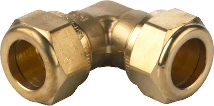 VSH Knelfitting, messing, knie koppeling 90gr, 15 x 15mm, vernikkeld (knel x knel) Aanbieding