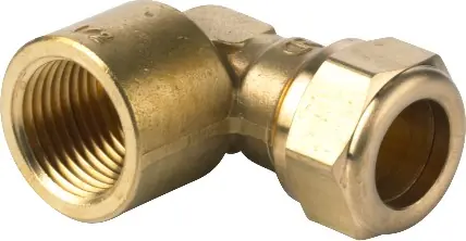 Gratis Retour VSH Knelfitting, messing, knie koppeling 90gr, 15mm x 1/2" venikkeld (knel x binnendraad)
