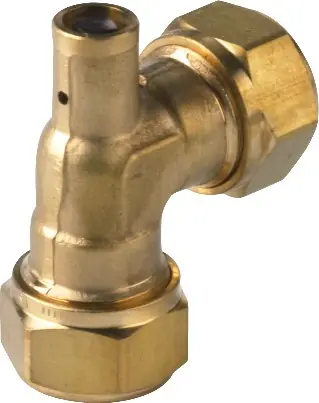 VSH Knelfitting, messing, knie koppeling 90gr, 22mm x 22mm, vernikkeld (knel x knel) Seizoensaanbieding