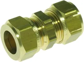 Premium VSH Knelfitting, messing, rechte koppeling , sok 42 x 42mm (knel x knel)
