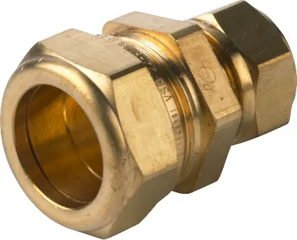 Koopje VSH Knelfitting, messing, rechte koppeling, verloop sok 22 x 15mm, vernikkeld (knel x knel)