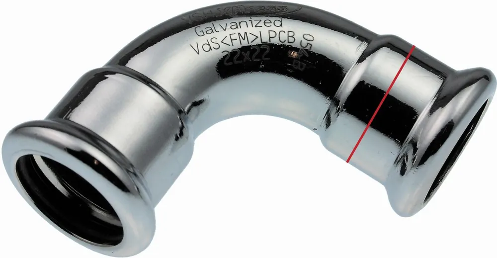 Aanbieding VSH XPress STAAL bocht koppeling, 90gr, 76.1 x 76.1mm, staal (pers x pers)