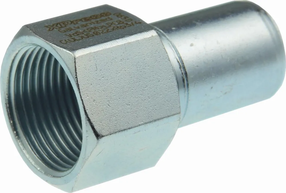 Snelle Levering VSH XPress STAAL rechte koppeling, insteekkoppeling 22mm x 1/2" staal (insteek x binnendraad)