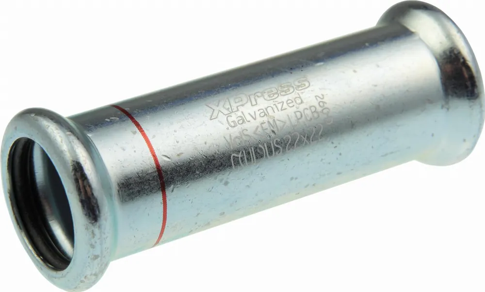 VSH XPress STAAL rechte koppeling, overschuif koppeling, 54 x 54mm, staal verzinkt (pers x pers) Must-Have