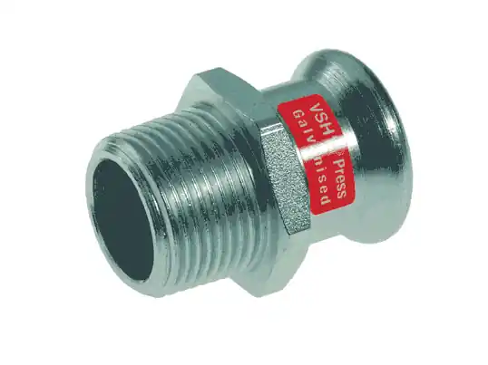 VSH XPress STAAL rechte koppeling, puntstuk 22mm x 1/2" staal (pers x buitendraad) 6206717 Finale Uitverkoop
