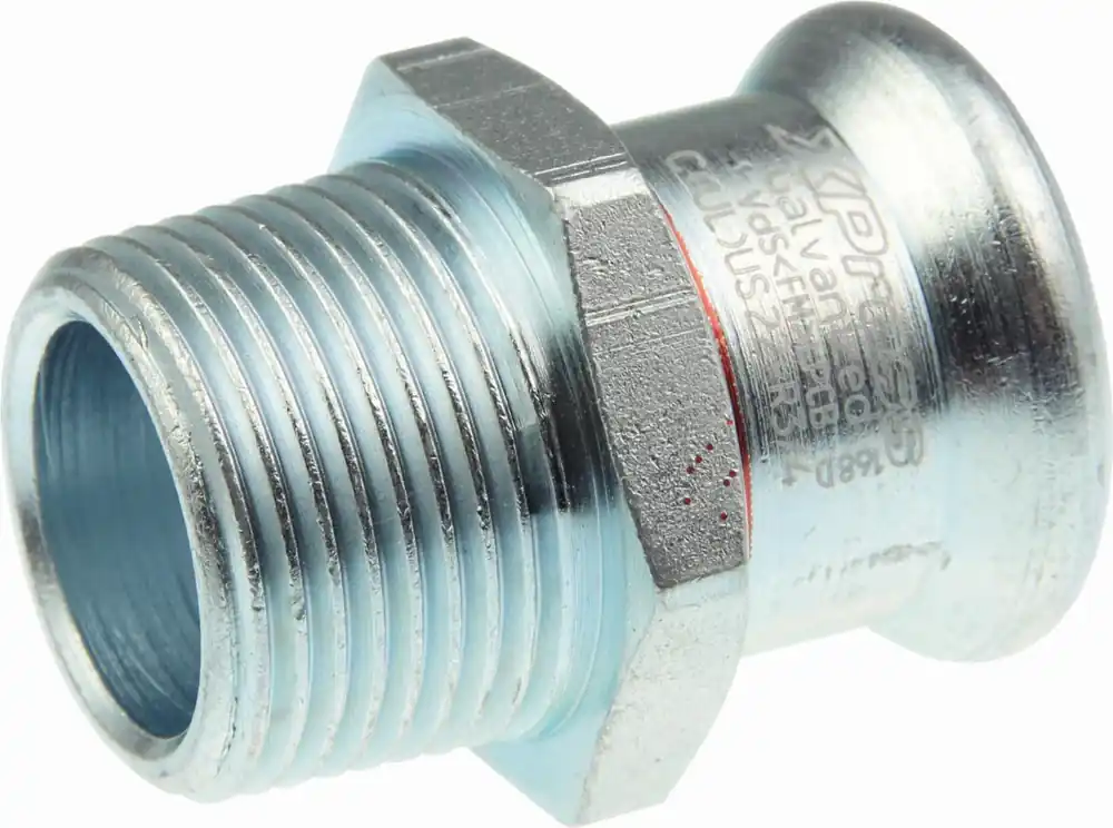 Veilige Betaling VSH XPress STAAL rechte koppeling, puntstuk 22mm x 3/4" staal (pers x buitendraad)