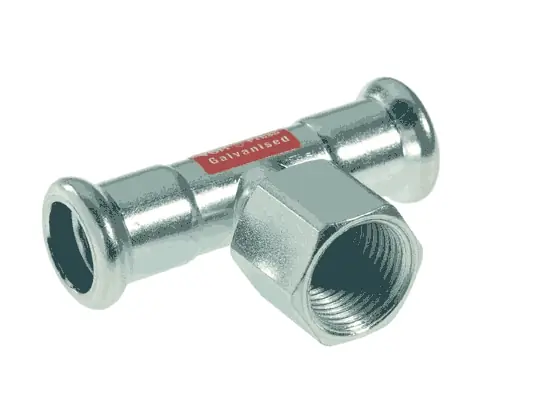 VSH Xpress T-stuk, 22mm x 3/4" x 22mm staal (pers x binnendraad x pers) Meest Verkocht