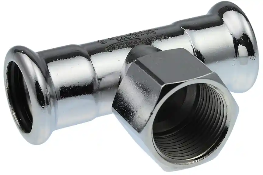 VSH Xpress T-stuk 54mm x 1/2" x 54mm staal (pers x binnendraad x pers) 6202878 Lage Kosten
