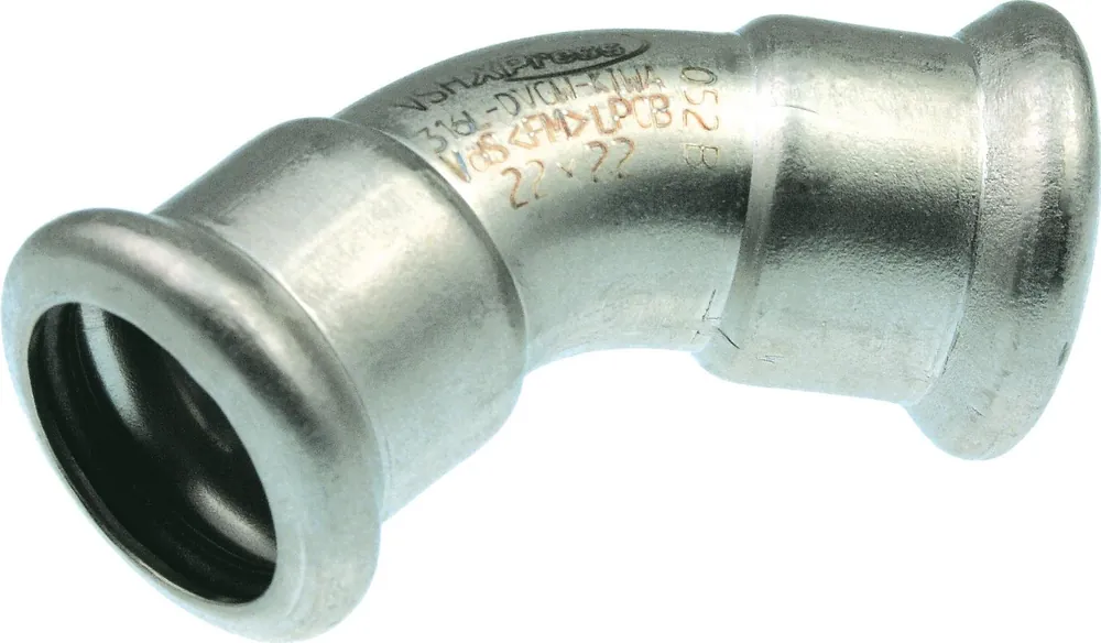 Koop Online VSH XPress RVS bocht koppeling, 45gr, 42 x 42mm, RVS (pers x pers)