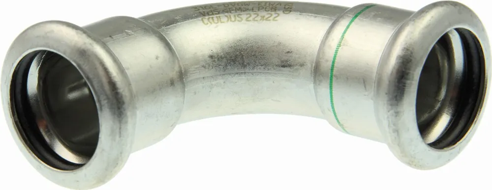 VSH XPress RVS bocht koppeling, 90gr, 22 x 22mm, RVS (pers x pers) Uitverkoop