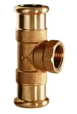 VSH Xpress T-stuk, 35mm x 1/2" x 35mm koper (pers x binnendraad x pers) Laatste Kans
