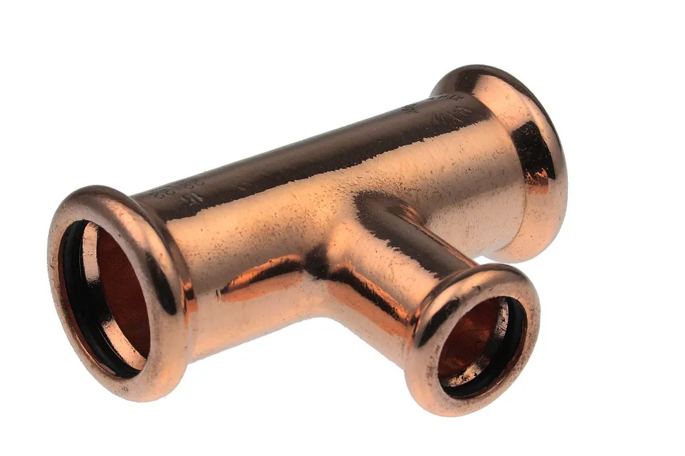 Gecertificeerd VSH Xpress T-stuk, 42mm x 22mm x 42mm koper (pers x pers x pers)
