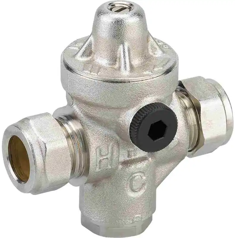 Gratis Retour Watts Industries Redufix drukverminderaar. 22mm knel. Instelbaar van 1,5-5 bar, maximaal 15 bar. Messing vernikkeld.