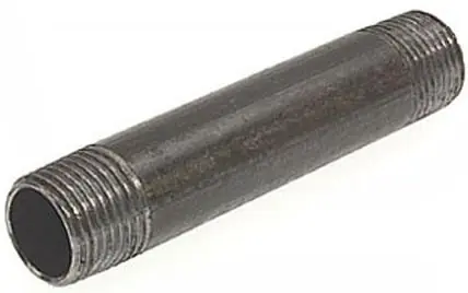 ZNB rechte koppeling, pijpnippel 1 1/2" x 1 1/2" L = 100mm staal (buitendraad x buitendraad) Weekendaanbieding