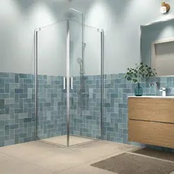 Sealskin Inc. tweedelige hoekinstap 100x100x200cm, 8mm helder veiligheidsglas met antikalklaag Hoogglans zilver Alleen Vandaag