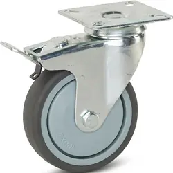 Zwenkwiel TP-rubber met rem 100mm - 100kg draagvermogen Must-Have