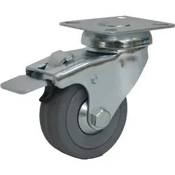 Zwenkwiel rubber met rem 50mm - 40kg draagvermogen Lage Prijs