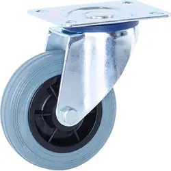 Bestel Nu Zwenkwiel rubber 80mm - 60kg draagvermogen