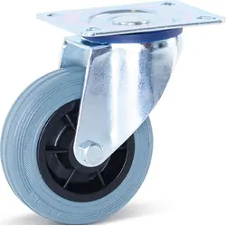 Fabrieksprijs Zwenkwiel rubber 100mm - 75kg draagvermogen