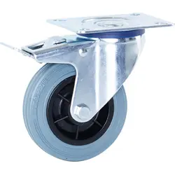 Shop Nu Zwenkwiel rubber met rem 100mm - 75kg draagvermogen