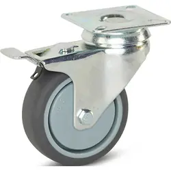 Rechtstreeks Van De Fabrikant Zwenkwiel TP-rubber met rem 50mm - 40kg draagvermogen
