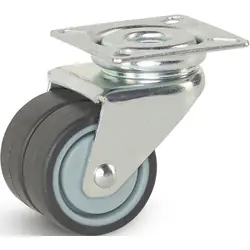 Dubbel zwenkwiel TP-rubber 50mm - 90kg draagvermogen Hete Deal