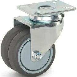 Dubbel zwenkwiel TP-rubber 75mm - 150kg draagvermogen Hoge Kwaliteit
