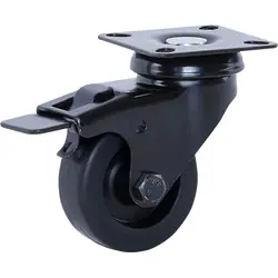 Weekendaanbieding Meubel zwenkwiel met rem zwart 50mm - 40kg draagvermogen